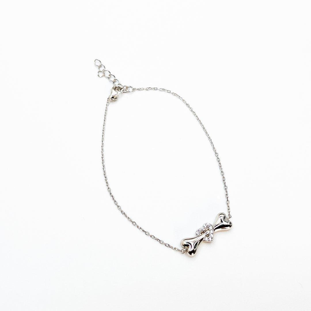 Heart & Bone Bracelet - Silver