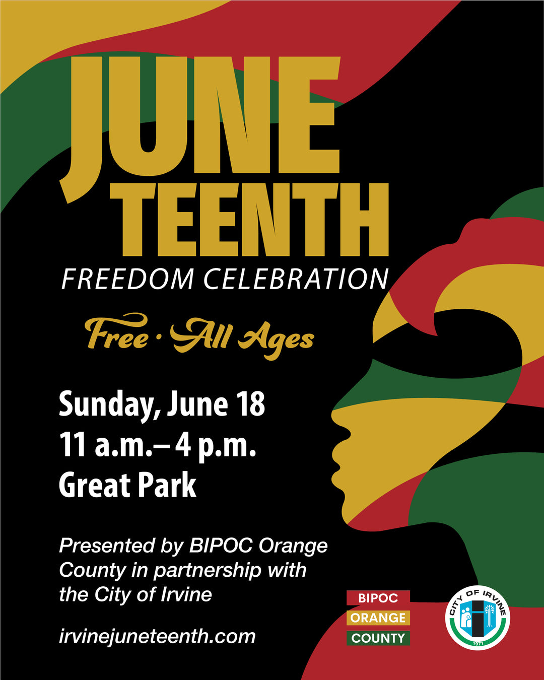 NEW EVENT: 2nd Annual Irvine Juneteenth Freedom Celebration - Irvine - June 18, 2023 11am - 4pm