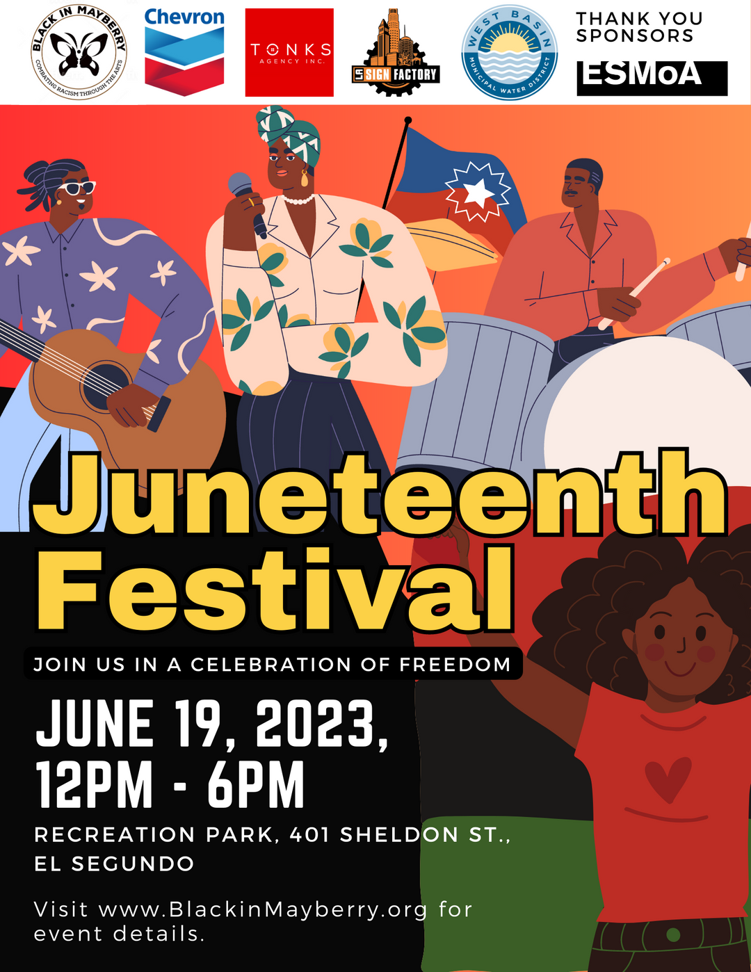 NEW EVENT: Juneteenth Festival - El Segundo - June 19, 2023 12pm - 6pm