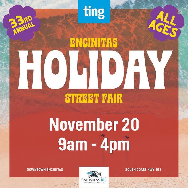 NEW EVENT: Encinitas Holiday Street Fair - Encintas - November 20, 2022