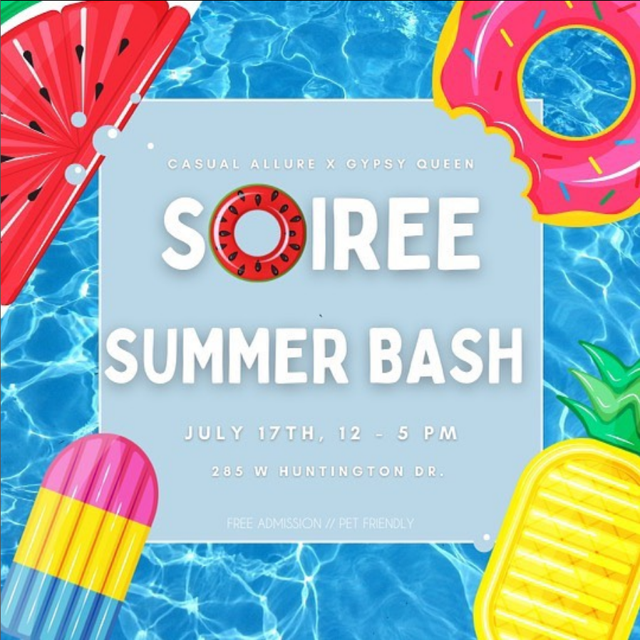 NEW POP UP: Soiree Summer Bash - July 17 12pm - 5pm - Santa Anita Park - Arcadia