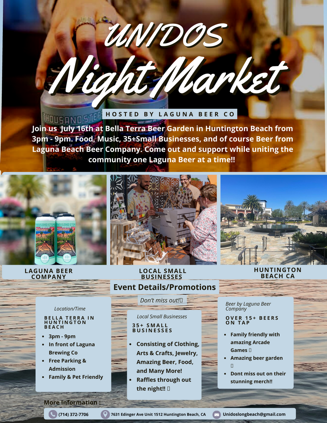 NEW POP UP: Unidos Night Market Huntington Beach - July 16 5pm - 9pm