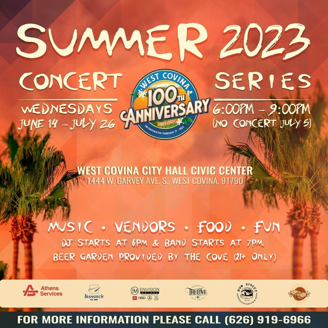NEW EVENT: West Covina Summer Concert Series 2023 #1 w/ live performance by Cold Duck  - June 14, 2023 6pm - 9pm