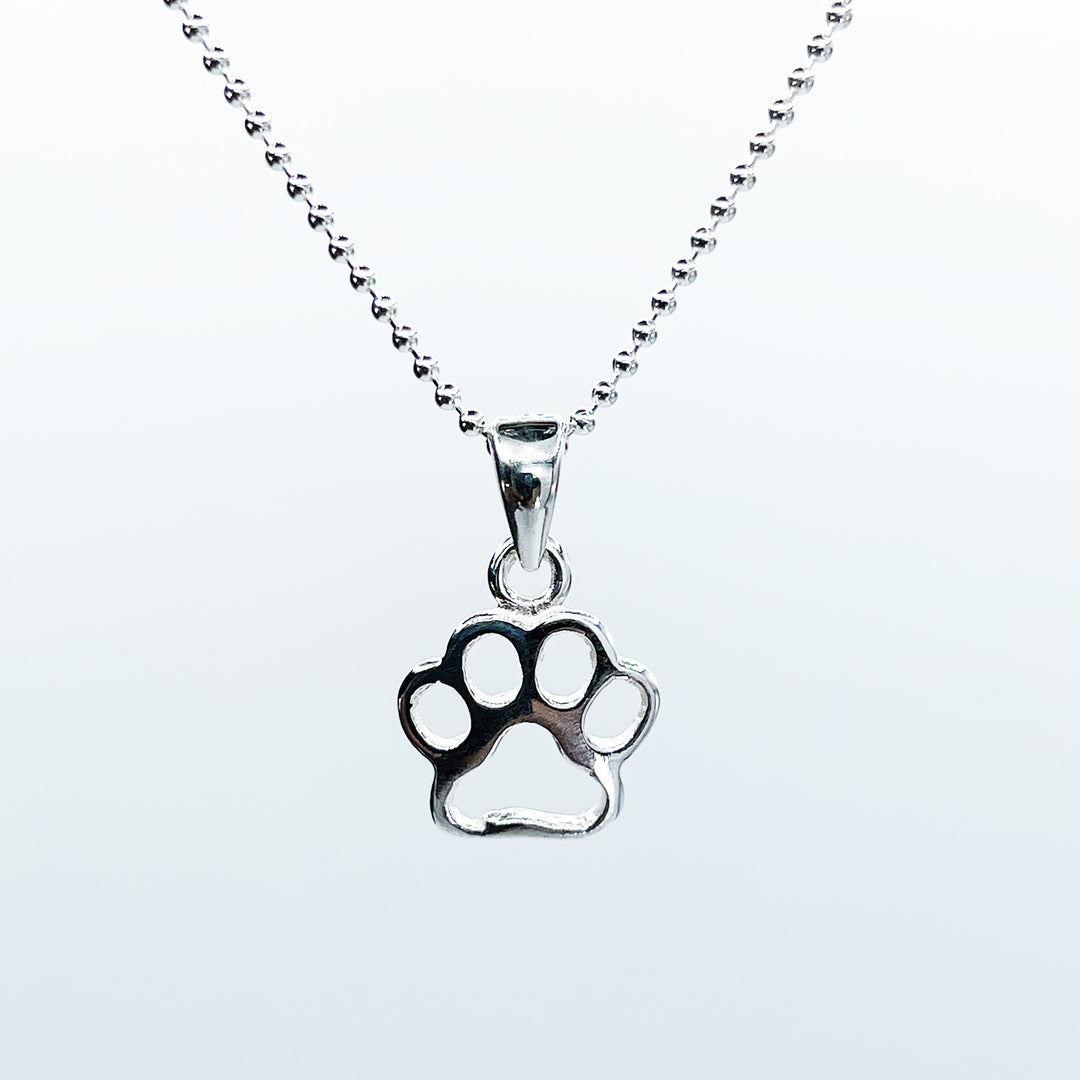 Doggie Hollow Paw Necklace