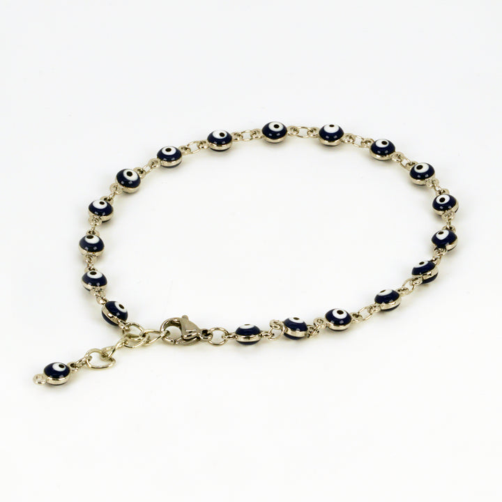 Evil Eye Bracelet - Silver/Blue