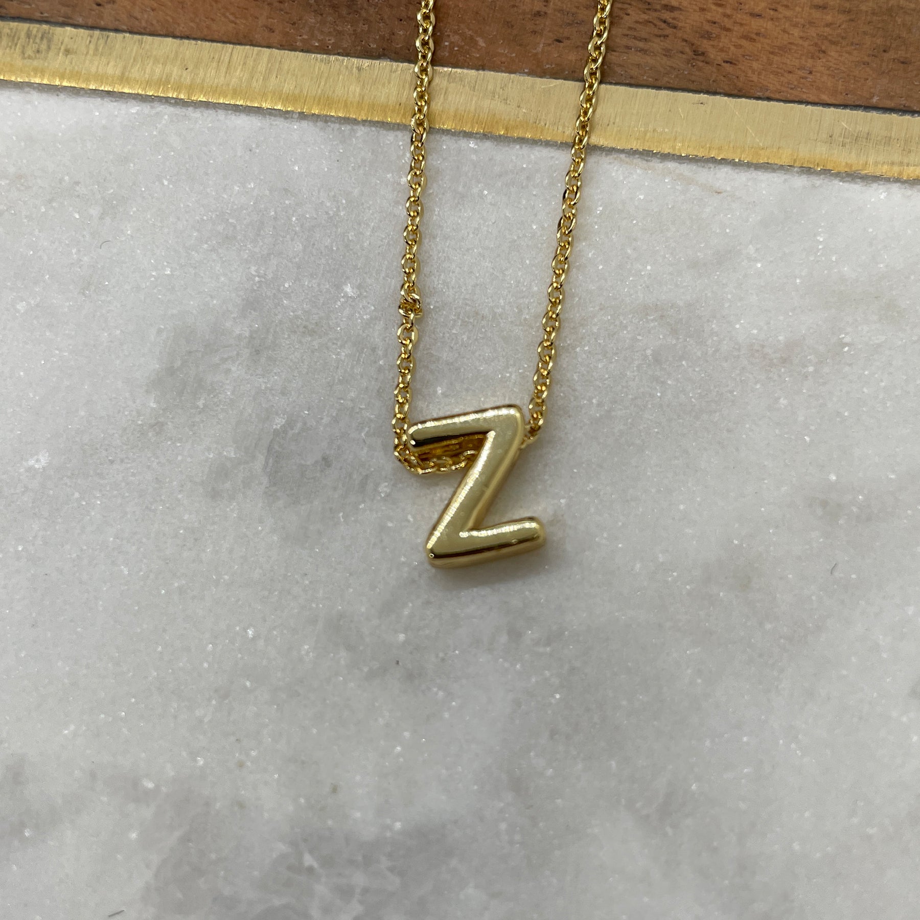 Gold Plated CUSTOMIZED Block Initial Letter Square Pendant With 20 Ch –  Fran & Co Jewelry