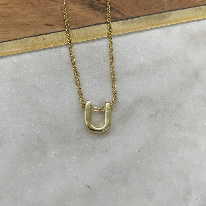 Initial Block Necklace