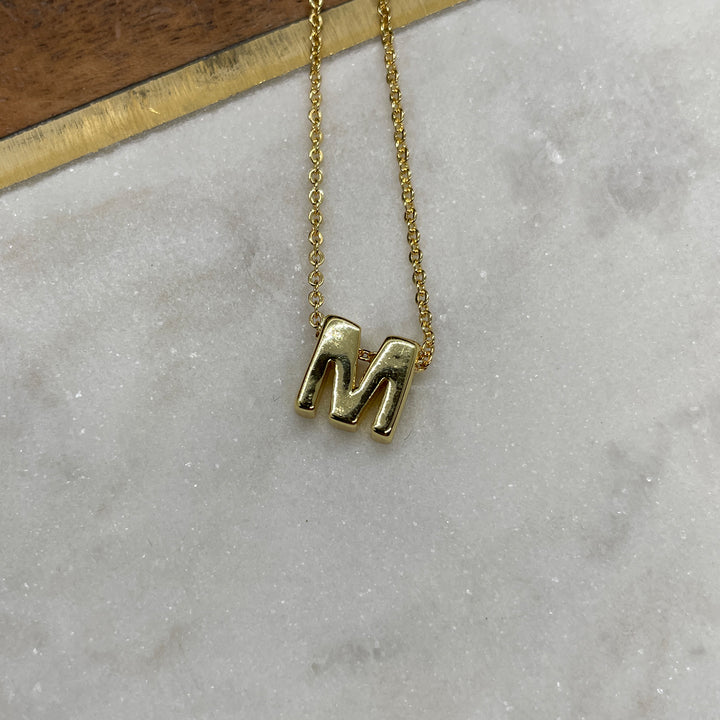 Initial Block Necklace