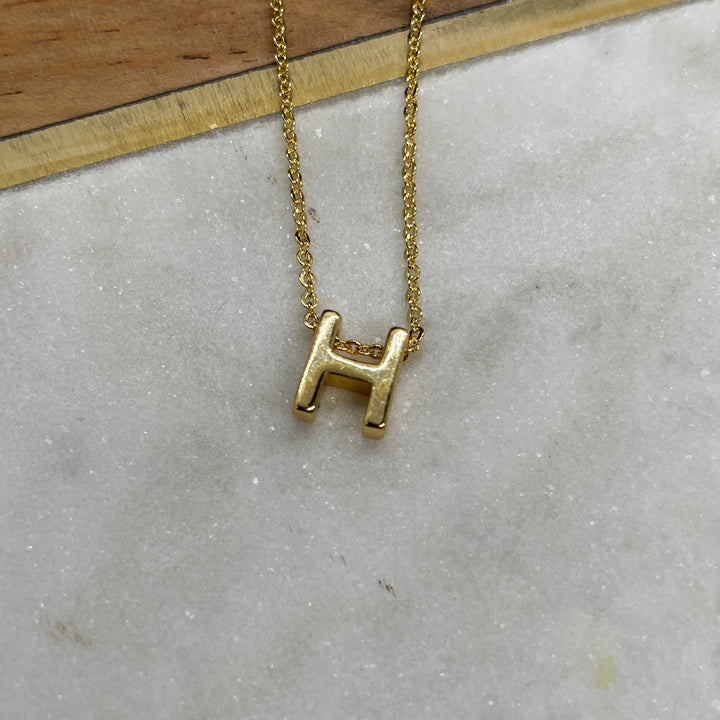 Initial Block Necklace