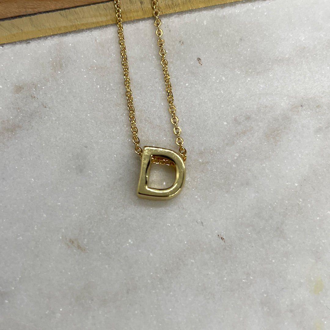 Initial Block Necklace