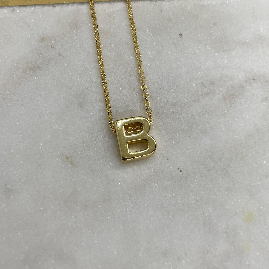 Gold Plated CUSTOMIZED Block Initial Letter Square Pendant With 20 Ch –  Fran & Co Jewelry
