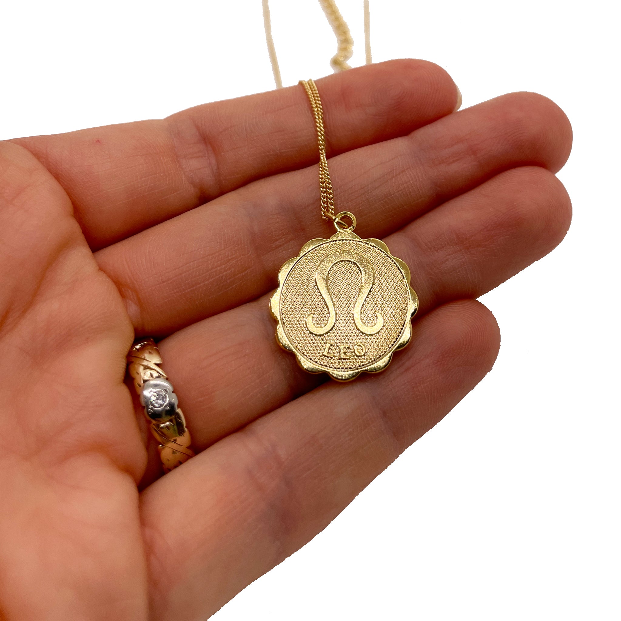 Zodiac medallion necklace discount