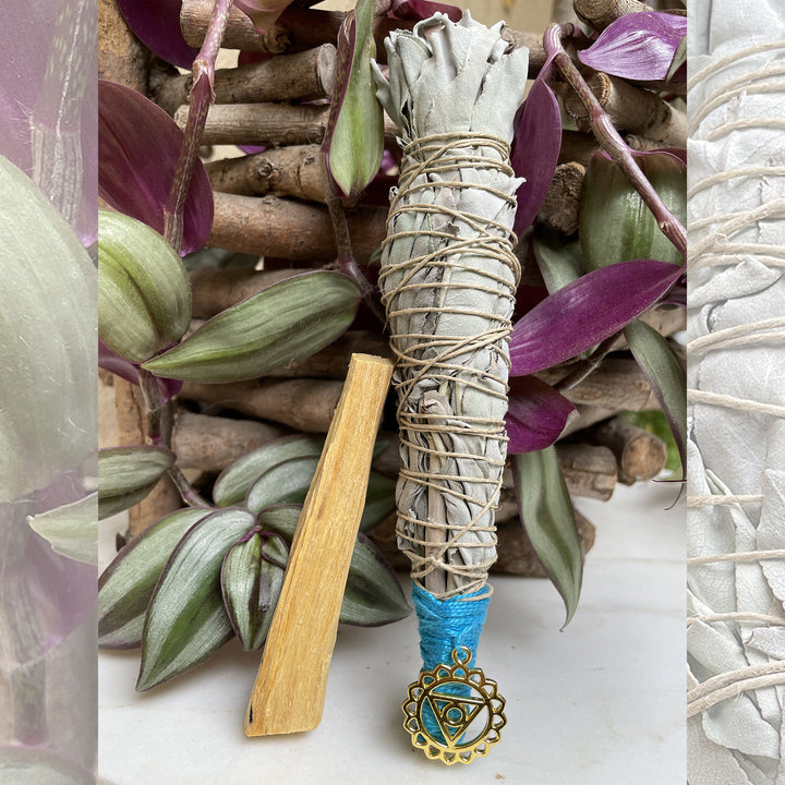 Chakra White Sage Smudge Wands w/ Palo Santo stick