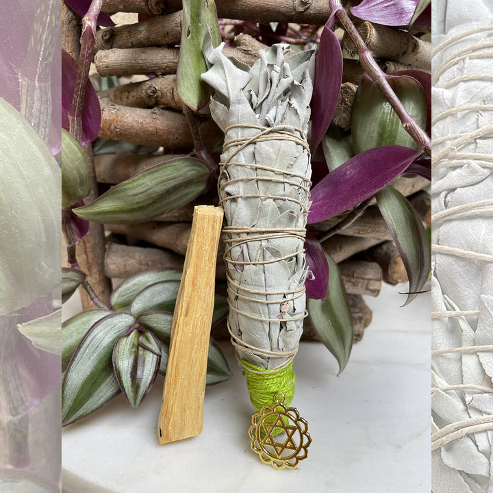 Chakra White Sage Smudge Wands w/ Palo Santo stick