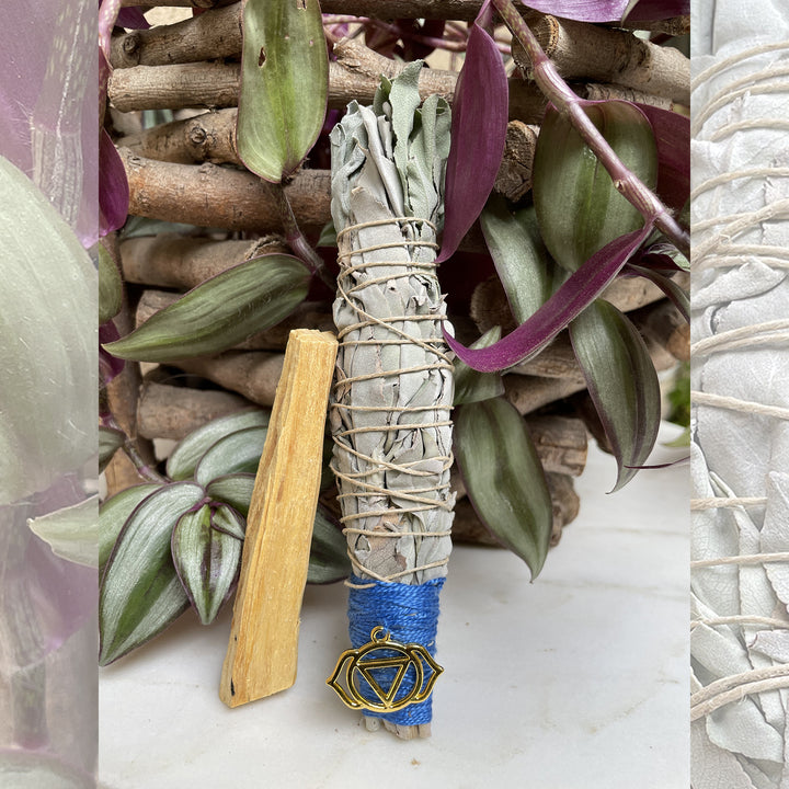 Chakra White Sage Smudge Wands w/ Palo Santo stick