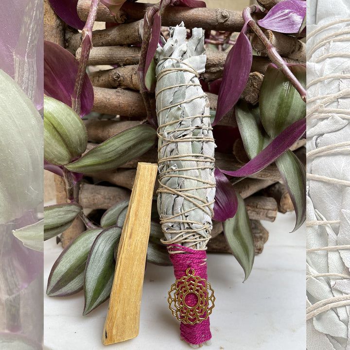 Chakra White Sage Smudge Wands w/ Palo Santo stick