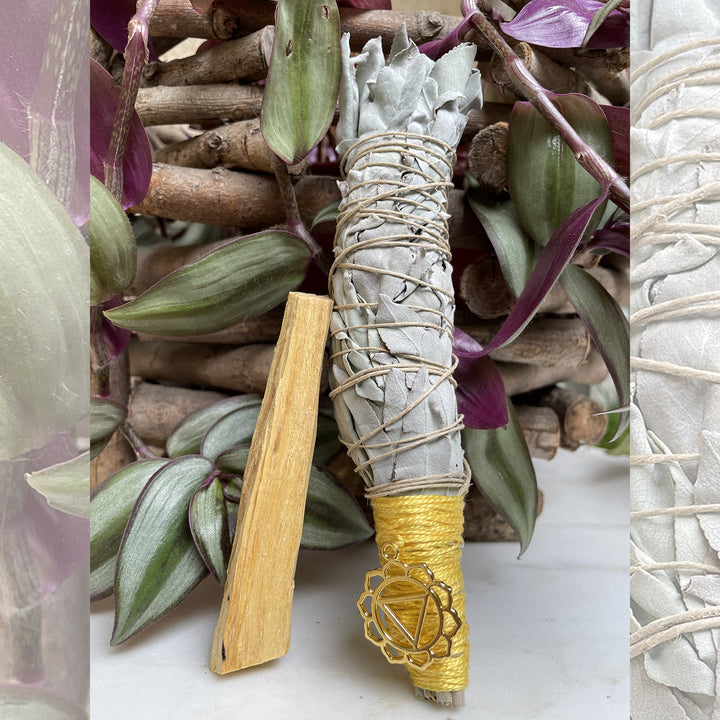 Chakra White Sage Smudge Wands w/ Palo Santo stick