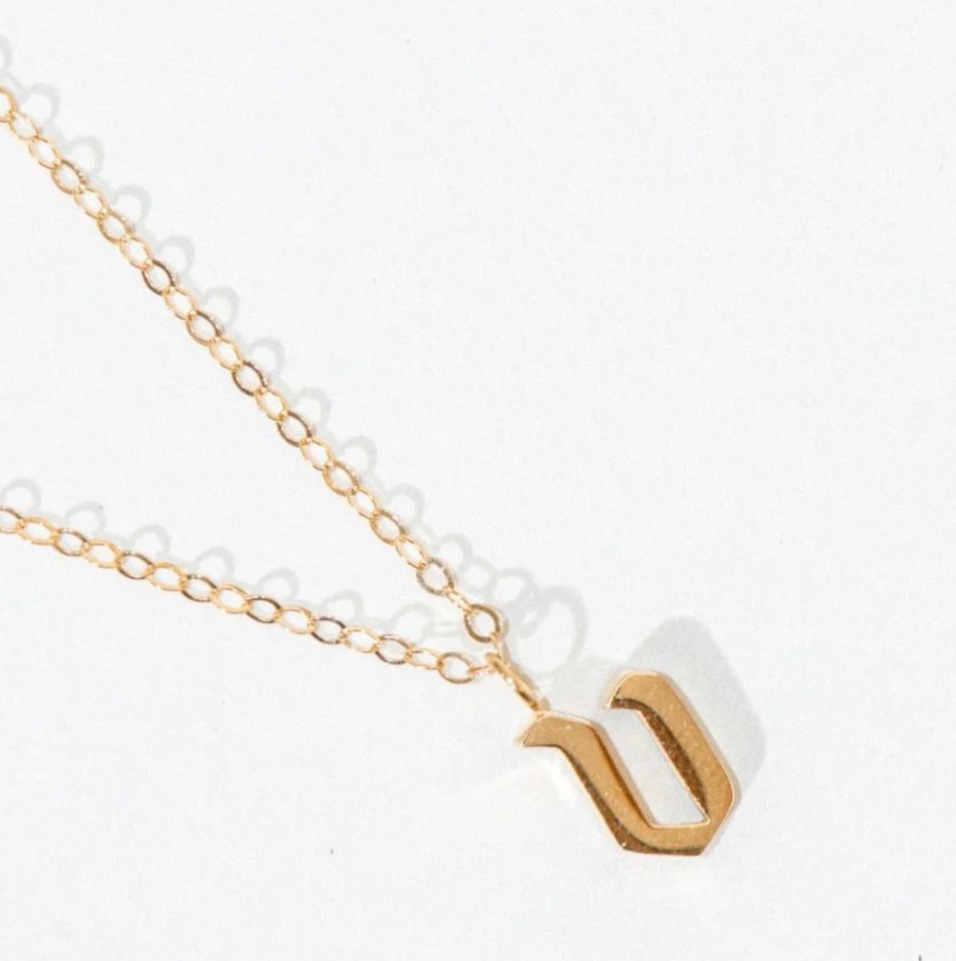 Lowercase Old English Initial Necklace