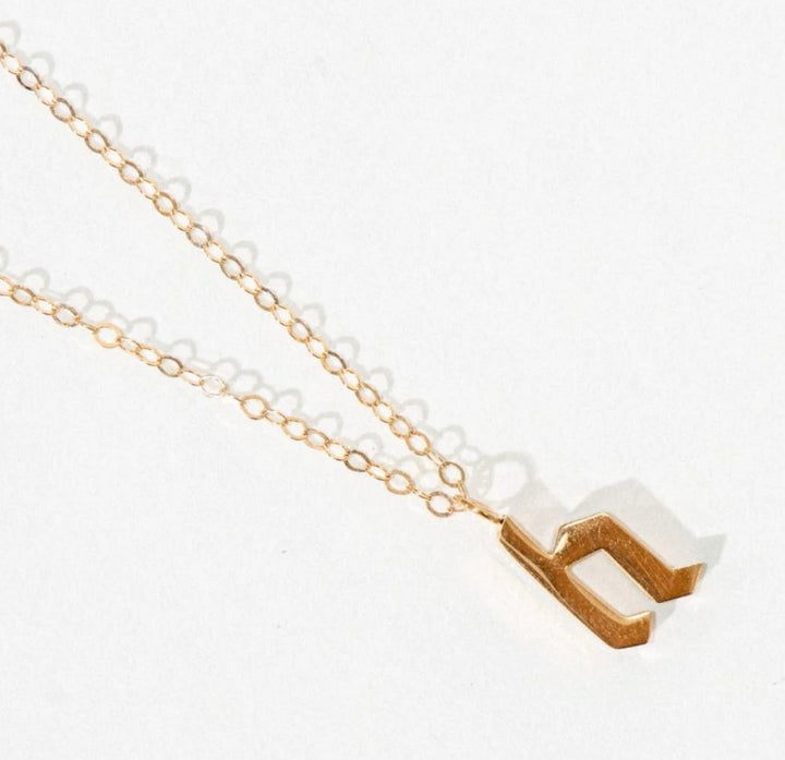 Lowercase Old English Initial Necklace