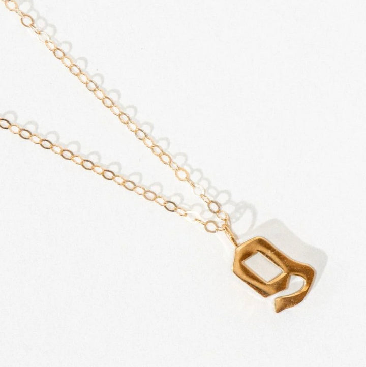 Lowercase Old English Initial Necklace