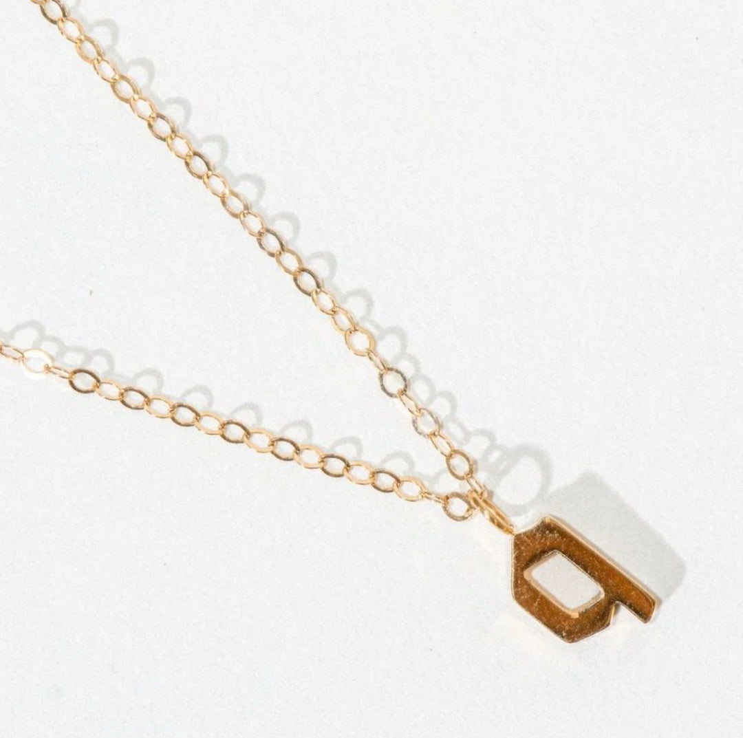 Lowercase Old English Initial Necklace