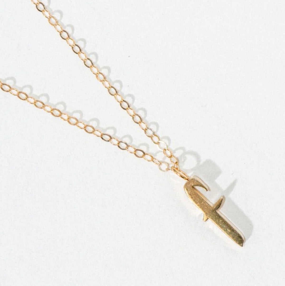 Lowercase Old English Initial Necklace