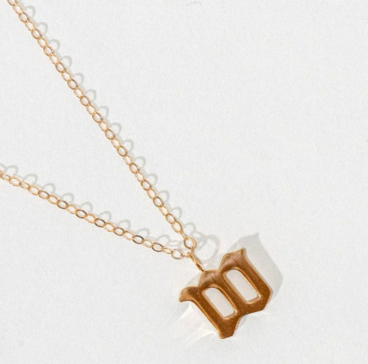 Lowercase Old English Initial Necklace