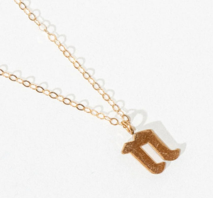 Lowercase Old English Initial Necklace