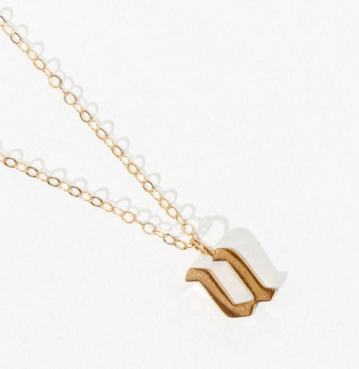 Lowercase Old English Initial Necklace