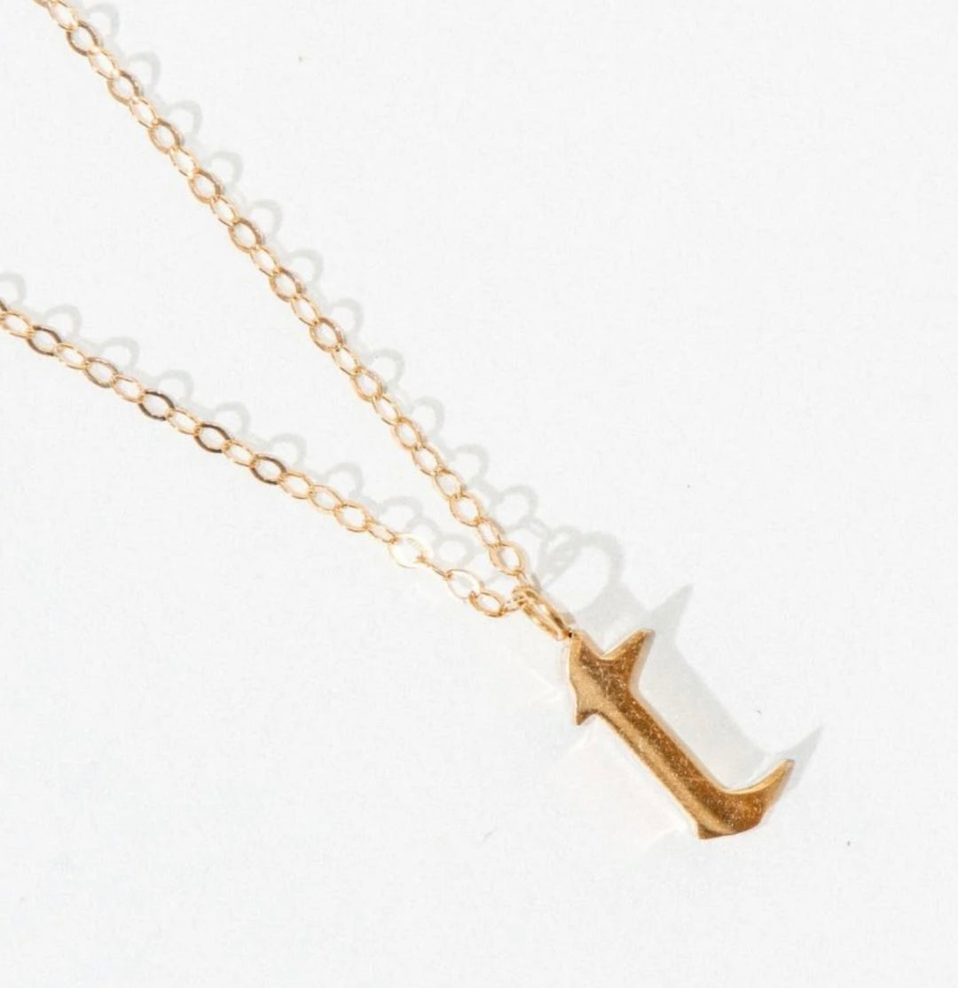 Lowercase Old English Initial Necklace