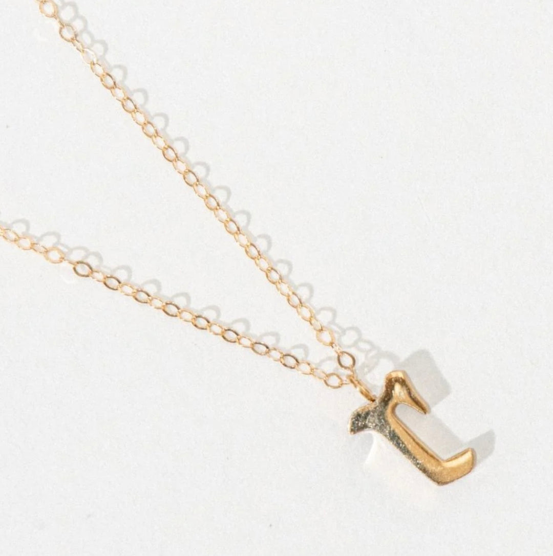 Lowercase Old English Initial Necklace