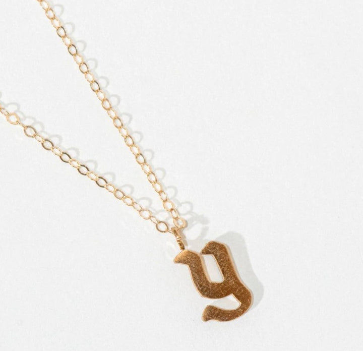 Lowercase Old English Initial Necklace