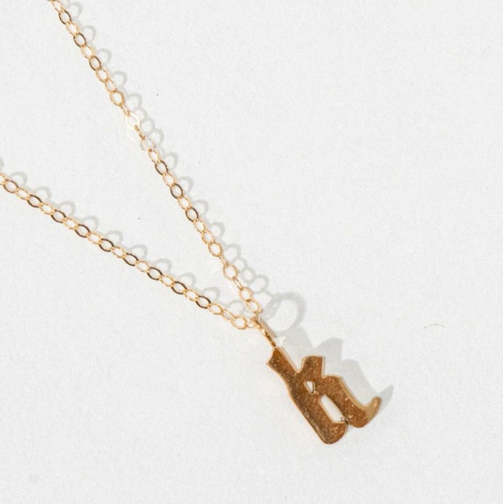 Lowercase Old English Initial Necklace