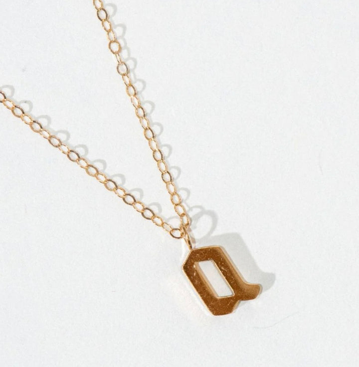 Lowercase Old English Initial Necklace